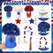 250th Anniversary Patriotic Table Centerpiece - 13 Pcs 4th of July Mason Jar Decor with Artificial Flowers & Star Garland - 1776-2026 USA Memorial Day & Independence Day Party Decorations